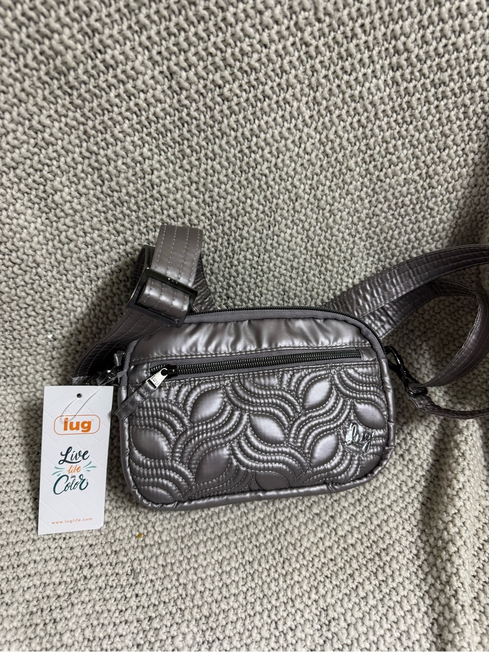 lug Super Coupe 2 Quilted Metallic Belt Bag - Silver